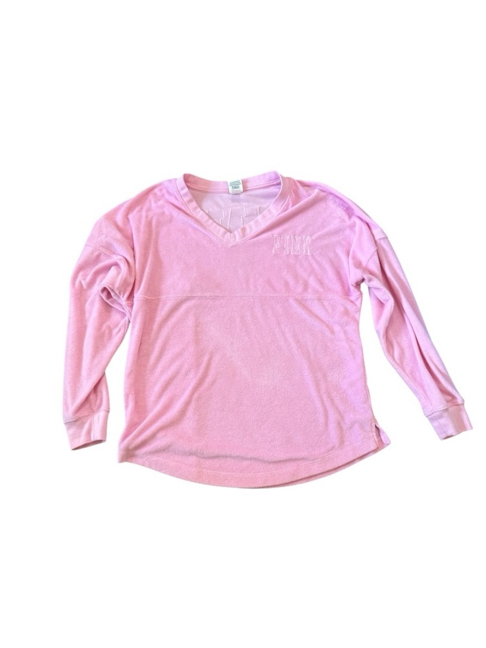 PINK Victoria's Secret Soft Pink V-Neck Long Sleeve Top - Picture 1 of 5